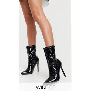 Black Patent Esmerelda Sock Boots
